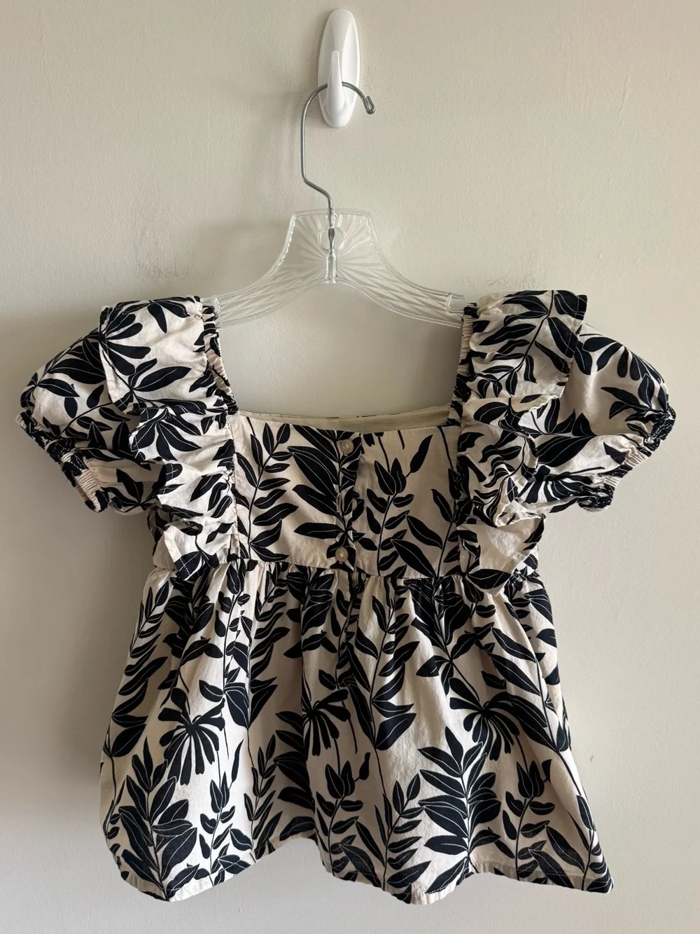 NWOT Janie and Jack Palm Floral Puff Sleeve Top